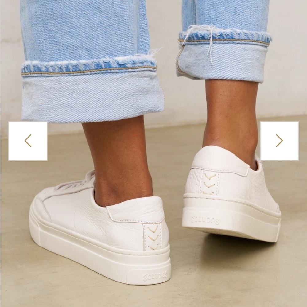 White Sneakers: Soludos The Ibiza Platform Sneakers In Oasis White Size 9.5 View 3